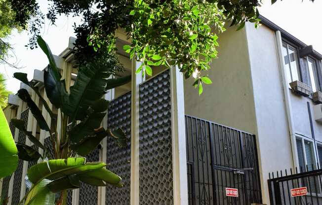 Street side view of the apartment complex