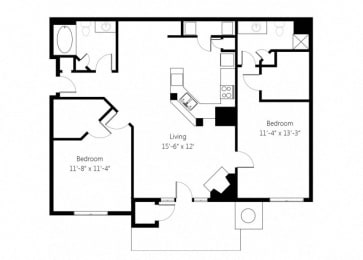 2 beds, 2 baths, 1,073 sqft, $1,320