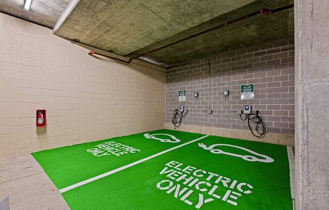 A parking area for electric vehicles only.