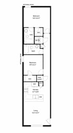 2 beds, 2 baths, 837 sqft, $1,750