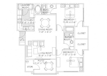 2 beds, 2 baths, 1,096 sqft, $1,601