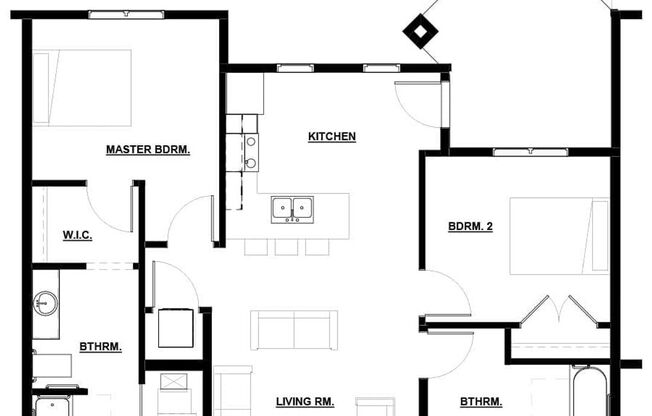 2 beds, 2 baths, 1,027 sqft, $1,439, Unit 1730-109 - B4.2