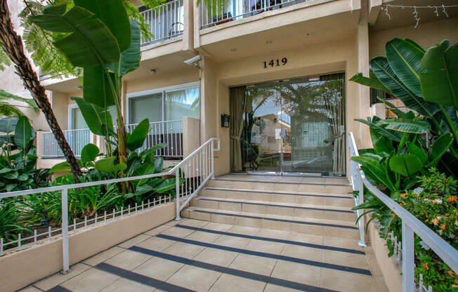 Apartment Building in Los Angeles Entrance