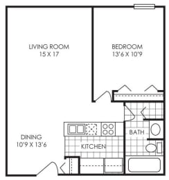 1 bed, 1 bath, 750 sqft, $1,294