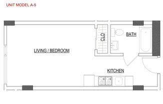 Studio, 1 bath, 370 sqft, $2,885, Unit 345 6th St, Unit 403