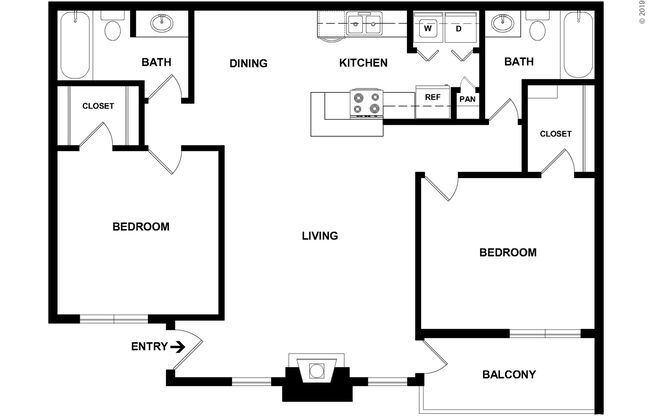 2 beds, 2 baths, 1,081 sqft, $1,450