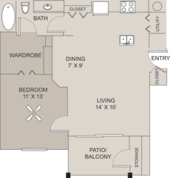 1 bed, 1 bath, 700 sqft, $1,280