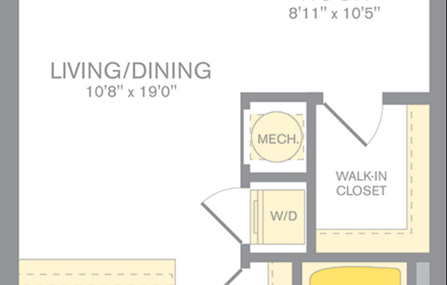 Studio, 1 bath, 575 sqft, $2,552, Unit 118