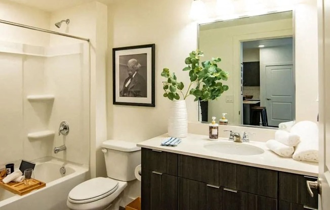 a bathroom with a sink and a toilet and a shower