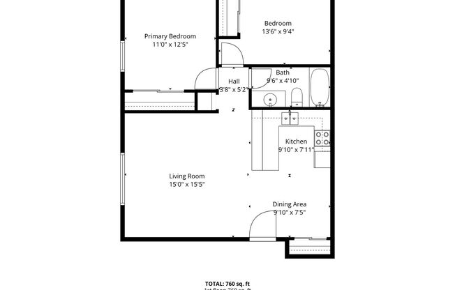 2 beds, 1 bath, 850 sqft, $1,249, Unit EE201