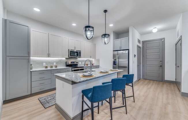Functional Kitchen Space for Cooking at St. Elmo Apartment in Austin, TX