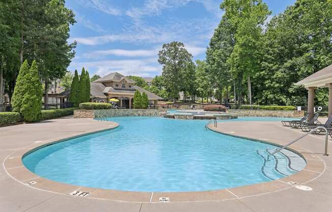 A large resort style pool