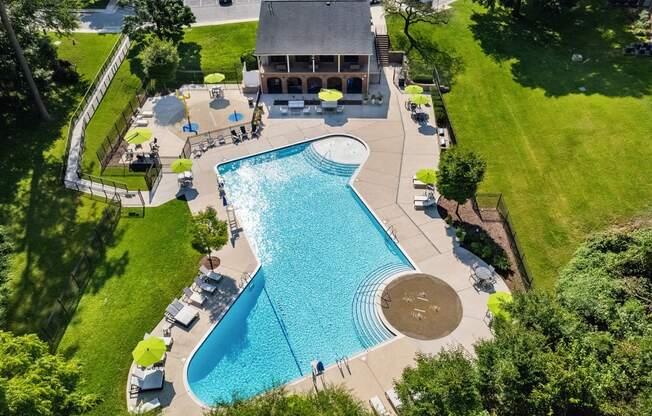 arial view of the pool