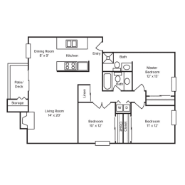 3 beds, 2 baths, 1,257 sqft, $2,261