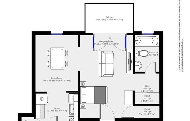 Studio, 1 bath, 550 sqft, $995, Unit 22