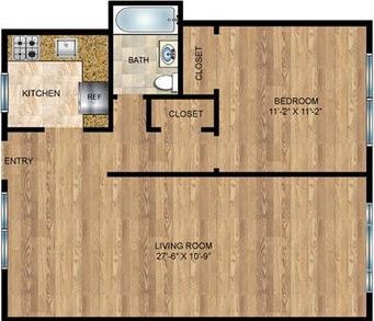 1 bed, 1 bath, 632 sqft, $2,270