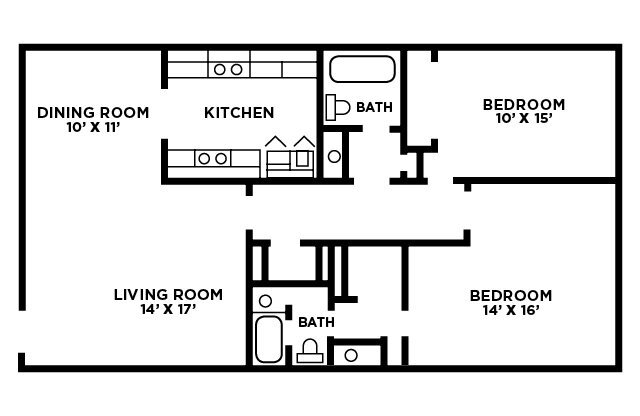 2 beds, 2 baths, 1,090 sqft, $1,414