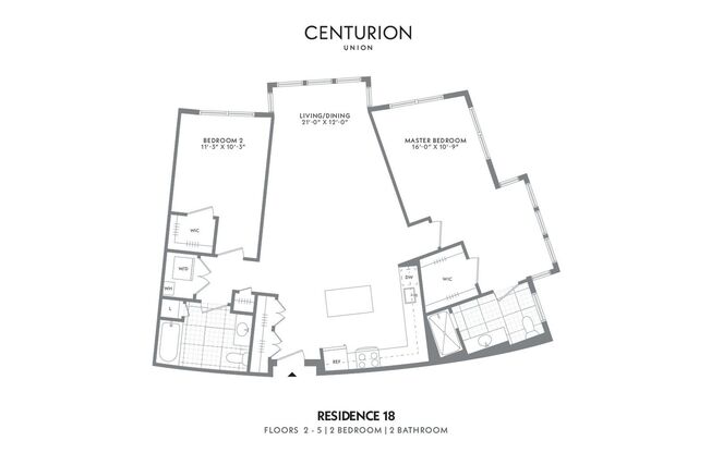 2 beds, 2 baths, 1,176 sqft, $3,250, Unit Residence 218