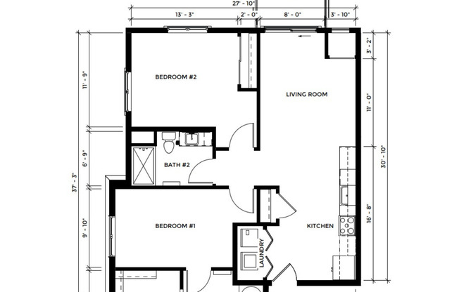 2 beds, 2 baths, 1,062 sqft, $2,200, Unit SC 1408-200