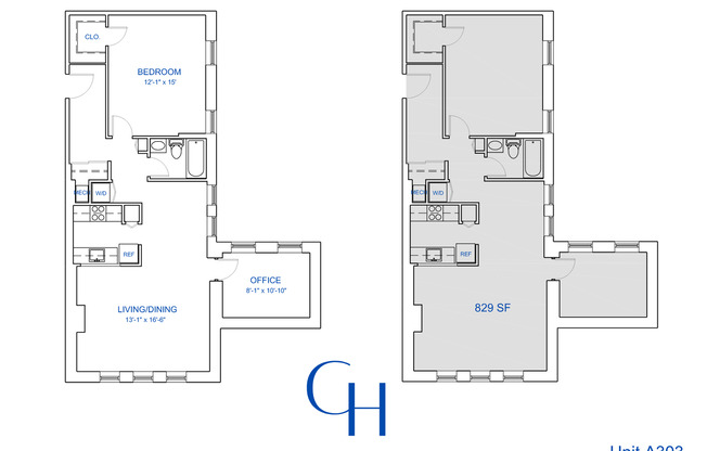 1 bed, 1 bath, 929 sqft, $2,395, Unit A-303