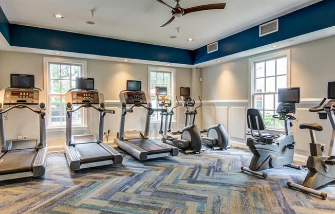 our fitness center has a variety of cardio equipment at Sterling Manor, Williamsburg, VA 23185