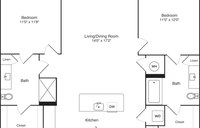 2 beds, 2 baths, 1,098 sqft, $1,915, Unit 388