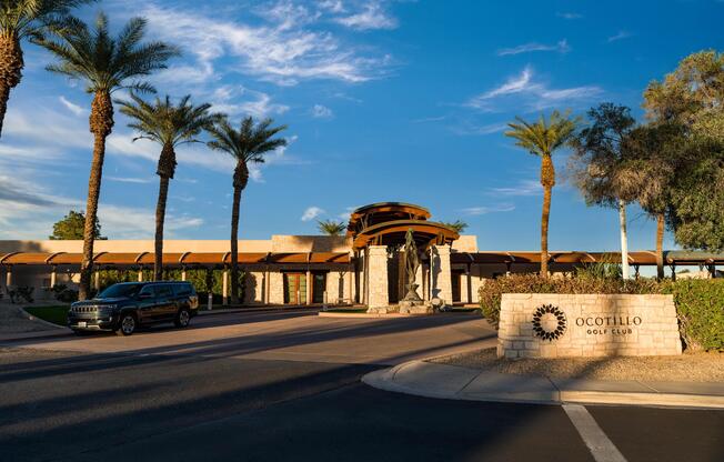 Sun-washed fairways and palm-lined views at Ocotillo Golf Club—a local destination for open landscapes and time outdoors, just minutes from Modera Chandler.