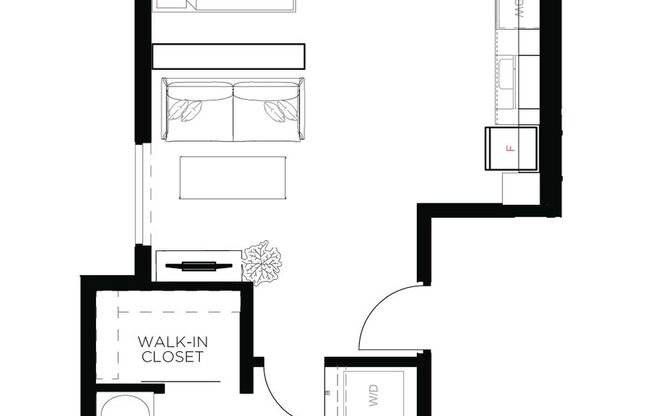 Studio, 1 bath, 467 sqft, $1,100, Unit 3301