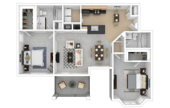 2 beds, 2 baths, 1,197 sqft, $1,805