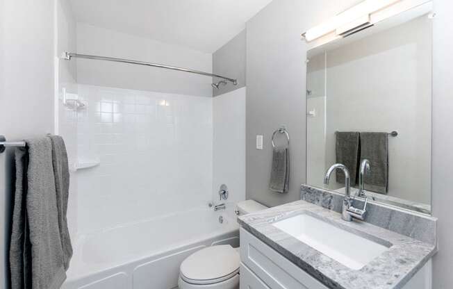 Granite Vanity Kitchen in Bathroom at Connecticut Plaza Apartments, 2901 Connecticut Ave.