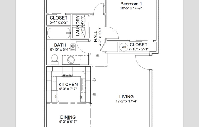 2 beds, 1 bath, 845 sqft, $1,325