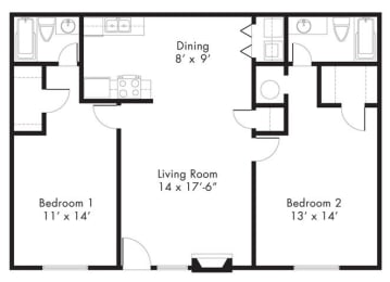 2 beds, 2 baths, 927 sqft, $1,705