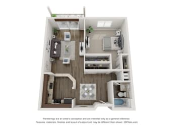 1 bed, 1 bath, 767 sqft, $1,530