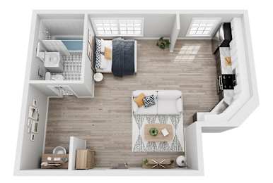 Studio, 1 bath, 450 sqft, $1,395