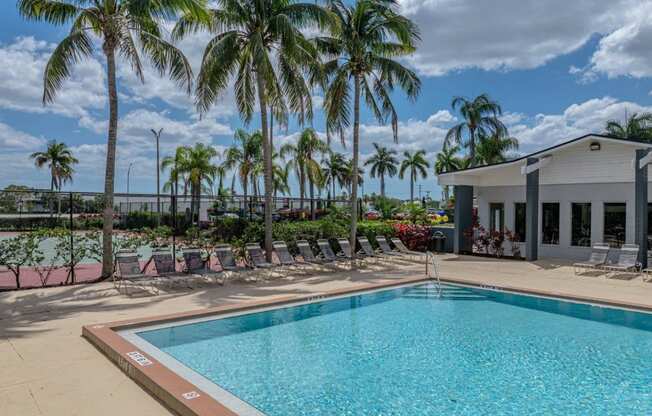 The Park at Positano Apartments in Fort Meyers, Florida Pool with Lounge Chairs