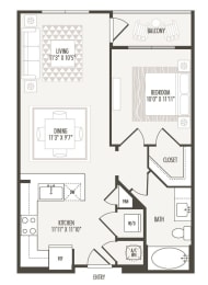 1 bed, 1 bath, 681 sqft, $1,251