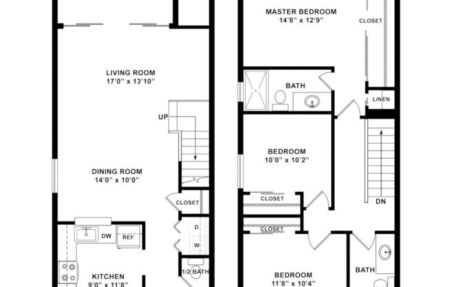 3 beds, 2.5 baths, 1,485 sqft, $2,445