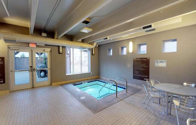 Indoor Hot Tub and Circular Table