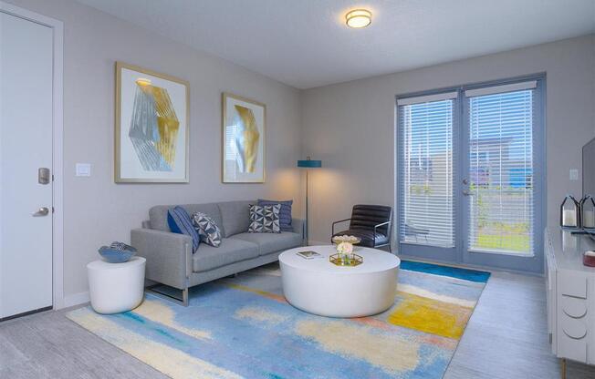 a living room with a couch and a coffee table at Icon One, Florida