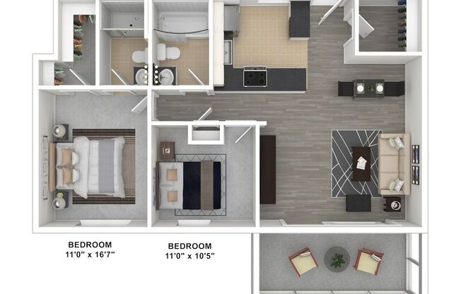 2 beds, 2 baths, 1,032 sqft, $1,550, Unit 117 (PR)
