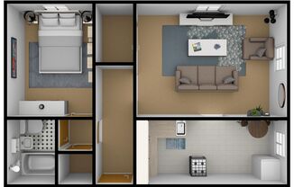 1 bed, 1 bath, 560 sqft, $855, Unit 55-21