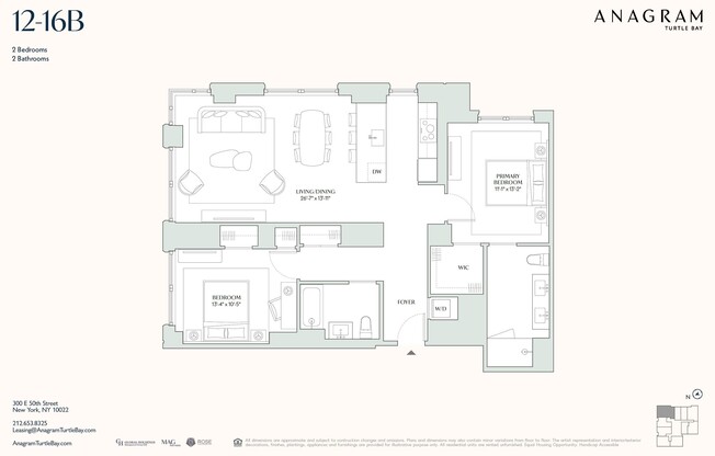 2 beds, 2 baths, 1,228 sqft, $13,432
