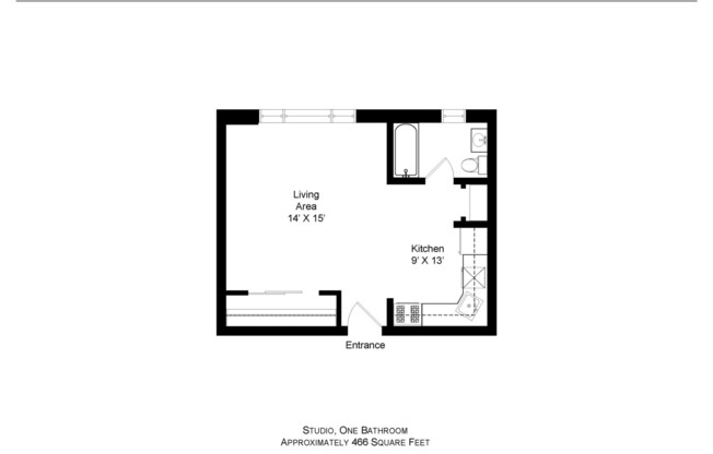 Studio, 1 bath, 400 sqft, $1,295, Unit 110