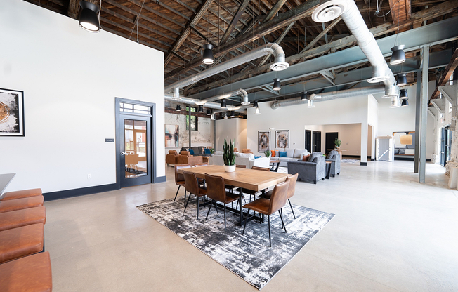 Spacious and stylish open-concept lounge area