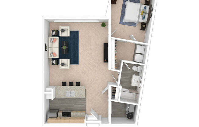 1 bed, 1 bath, 869 sqft, $1,529