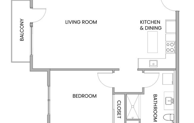 1 bed, 1 bath, 596 sqft, $3,299, Unit 304