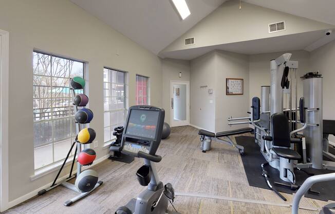 Well lit, updated fitness studio at The Legends at Eagle Mountain Lake, Fort Worth, TX, 76179