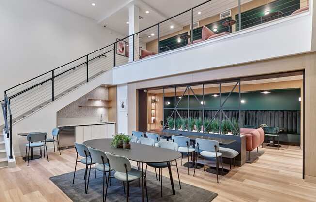 Elegant common area with modern design at The Mint Rahway, a luxury apartment rental community near Rahway Train Station and Newark Airport.