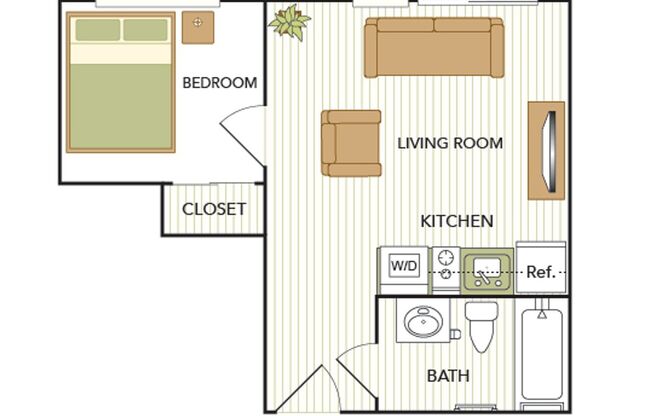 1 bed, 1 bath, 383 sqft, $1,750