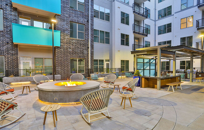 Outdoor Fireplace Loungeat Link Apartments® Montford, Charlotte, NC, 28209